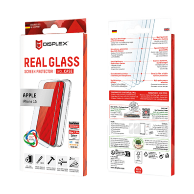Apple iPhone 15 Real 2D Glass + Case By Displex Transparent | BITĖ 1