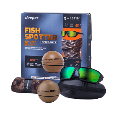 Deeper Fish Spotter Kit Smart Sonar CHIRP+2 Sunglasses Neck Gaiter | BITĖ