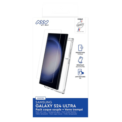 Samsung Galaxy S24 ULTRA Pack Soft Cover+2D Screen Glass By My Way Transparent | BITĖ