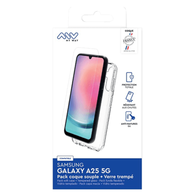 Samsung Galaxy A25 5G Pack Soft Cover+2D Screen Glass By My Way Transparent | BITĖ 1