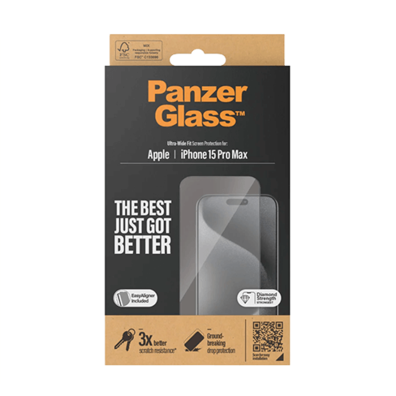 Apple iPhone 15 Pro Max Ultra-Wide EasyAligner Glass by PanzerGlass Black | BITĖ 2