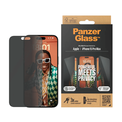 Apple iPhone 15 Pro Max Ultra-Wide Fit Privacy Glass by PanzerGlass | BITĖ 1