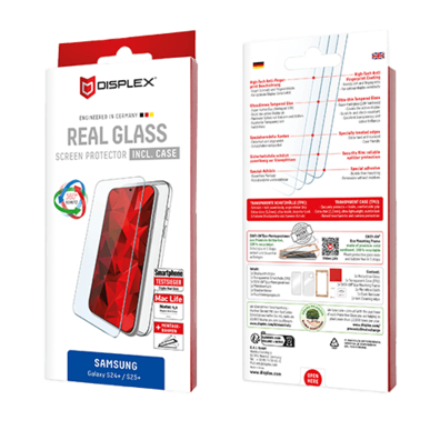 Samsung Galaxy S25+/S24+ Real Screen Glass + Case By Displex Transparent | BITĖ 1