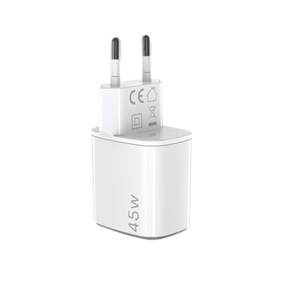 Wall Charger 45W 2xUSB-C, by Celly White | BITĖ