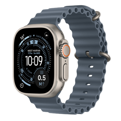 Apple Watch Ultra 3 GPS + Cellular 49mm Natural Titanium Case with Anchor Blue Ocean Band | BITĖ 2
