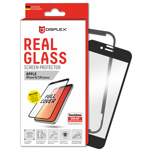Displex Apple iPhone 6/6S/7/8 защитное стекло (Displex Real Glass 3D Black) 3 img.