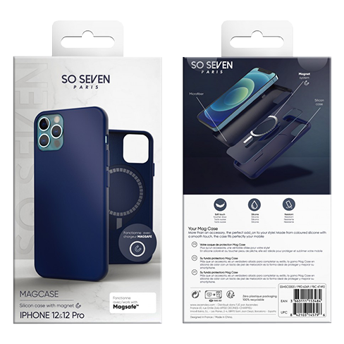 So Seven Apple iPhone 12/12 Pro aizsargvāciņš (Silicone Mag Cover) Tumši zils 2 img.