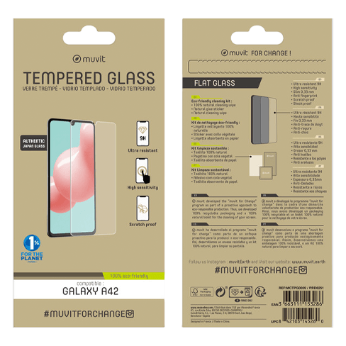 Muvit Samsung Galaxy A42 защитное стекло (Tempered 2.5D Screen Glass) Прозрачный 2 img.