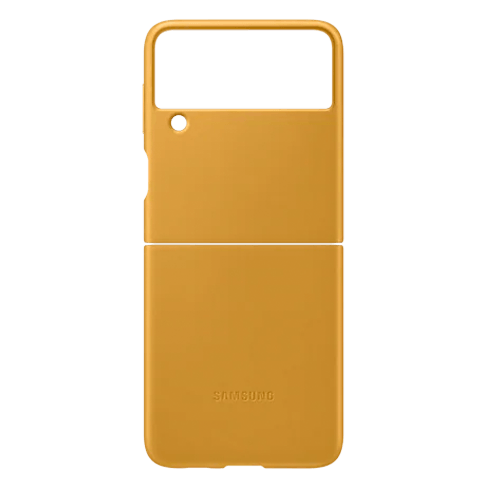 Samsung Galaxy Flip3 5G aizsargvāciņš (Leather Cover) Dzeltens 2 img.