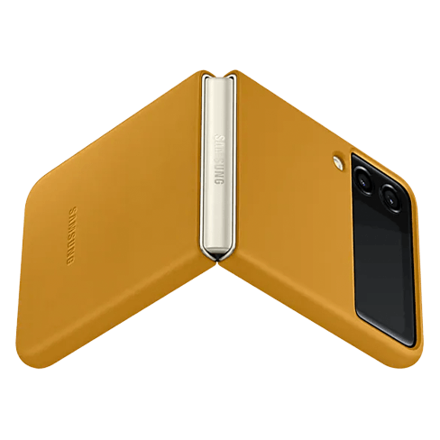 Samsung Galaxy Flip3 5G aizsargvāciņš (Leather Cover) Dzeltens 7 img.