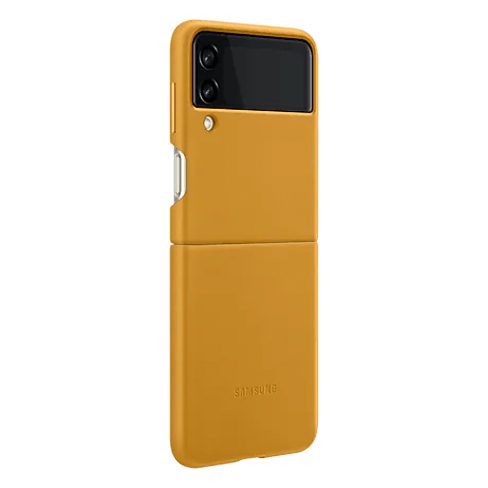 Samsung Galaxy Flip3 5G aizsargvāciņš (Leather Cover) Dzeltens 5 img.