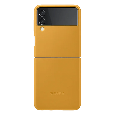 Samsung Galaxy Flip3 5G aizsargvāciņš (Leather Cover) Dzeltens 1 img.