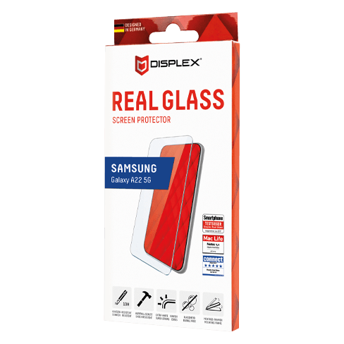 Displex Samsung Galaxy A22 aizsargstikliņš (Real 2D Glass) Caurspīdīgs 3 img.