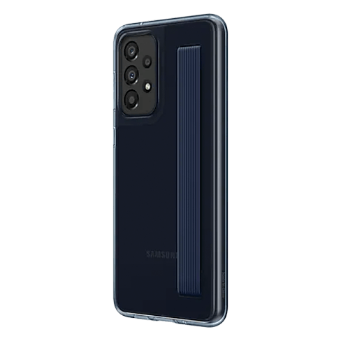 Samsung Galaxy A33 aizsargvāciņš (Silicone Cover with Slim Strap) Melns 4 img.