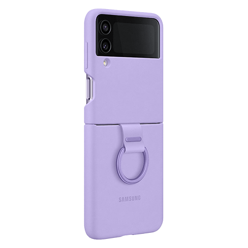 Samsung Galaxy Flip4 aizsargvāciņš (Silicone Cover with Ring) Gaiši violets 1 img.