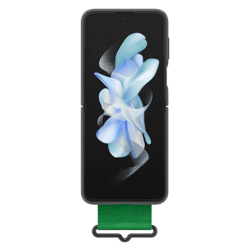 Samsung Galaxy Flip4 aizsargvāciņš (Silicone Cover with Strap) Melns 3 img.