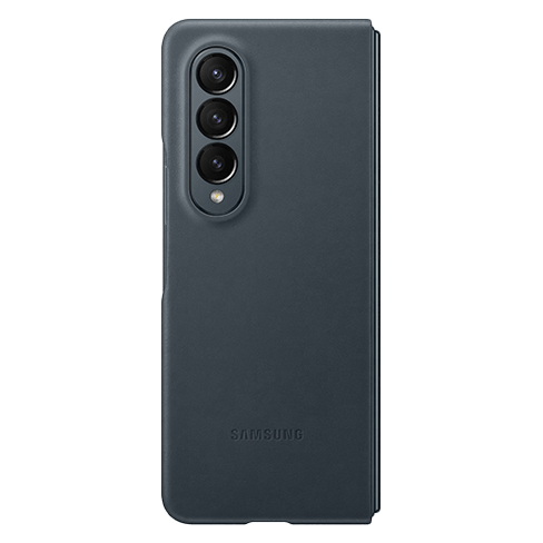 Samsung Galaxy Fold4 aizsargvāciņš (Leather Cover) Tumši pelēks 5 img.