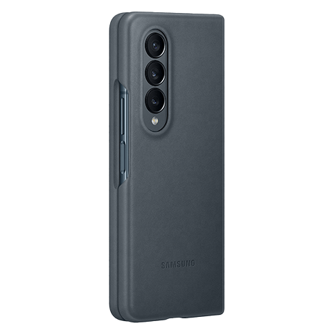 Samsung Galaxy Fold4 aizsargvāciņš (Leather Cover) Tumši pelēks 6 img.