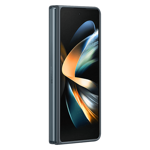 Samsung Galaxy Fold4 aizsargvāciņš (Leather Cover) Tumši pelēks 3 img.