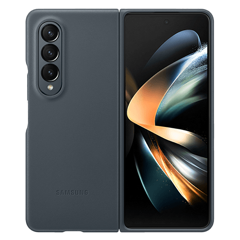 Samsung Galaxy Fold4 aizsargvāciņš (Leather Cover) Tumši pelēks 1 img.