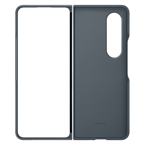 Samsung Galaxy Fold4 aizsargvāciņš (Leather Cover) Tumši pelēks 4 img.