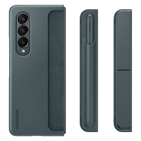 Samsung Galaxy Fold4 aizsargvāciņš (Standing Cover with Pen) Tumši pelēks 4 img.