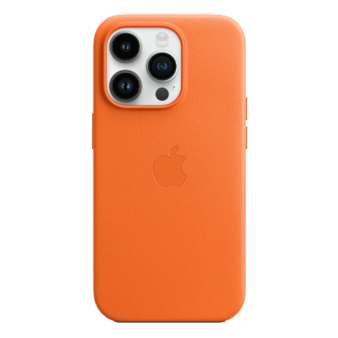 Apple iPhone 14 Pro aizsargvāciņš (Leather Case with MagSafe) Oranžs 1 img.