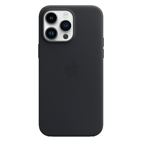 Apple iPhone 14 Pro Max чехол (Leather Case with MagSafe) Чёрный 1 img.