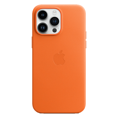Apple iPhone 14 Pro Max aizsargvāciņš (Leather Case with MagSafe) Oranžs 1 img.