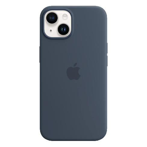 Apple iPhone 14 чехол (Silicone Case with MagSafe) Тёмно-синий 1 img.