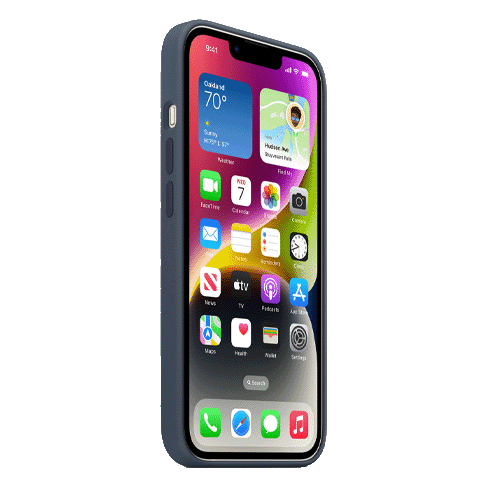 Apple iPhone 14 чехол (Silicone Case with MagSafe) Тёмно-синий 3 img.