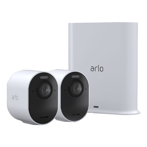 Arlo Ultra 2 4K 2 videonovērošanas kameras ar bāzes staciju Balts 1 img.