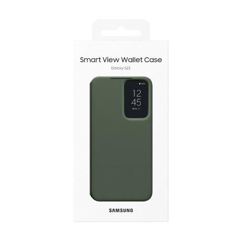 Samsung Galaxy S23 aizsargvāciņš (Smart View Wallet Case) Tumši zaļš 6 img.
