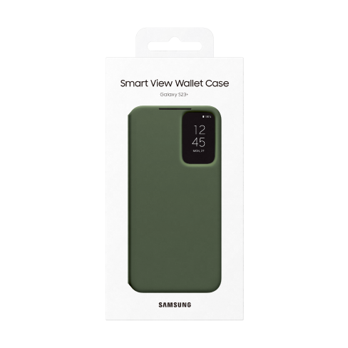 Samsung Galaxy S23+ aizsargvāciņš (Smart View Wallet Case) Tumši zaļš 6 img.
