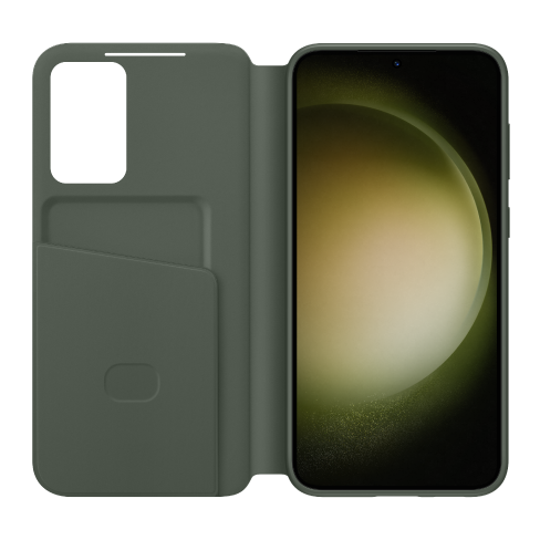 Samsung Galaxy S23+ aizsargvāciņš (Smart View Wallet Case) Tumši zaļš 1 img.