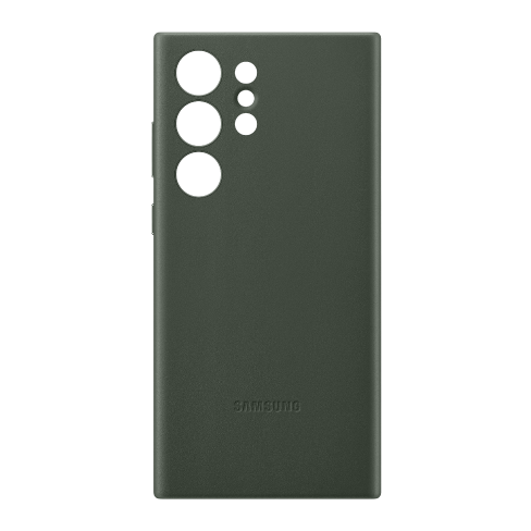Samsung Galaxy S23 Ultra aizsargvāciņš (Leather Cover) Tumši zaļš 2 img.
