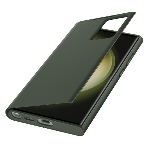 Samsung Galaxy S23 Ultra aizsargvāciņš (Smart View Wallet Case) Tumši zaļš 5 img.