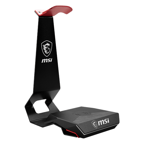 MSI Headset Stand + Wireless Charger Immerse HS01 Combo Melns 1 img.