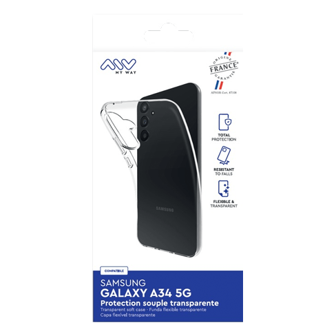 My Way Samsung Galaxy A34 5G aizsargvāciņš (France Soft Cover) Caurspīdīgs 2 img.