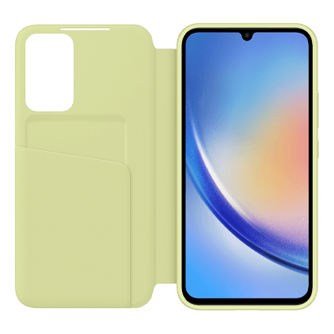 Samsung Galaxy A34 aizsargvāciņš (Smart View Wallet Case) Dzeltens 1 img.