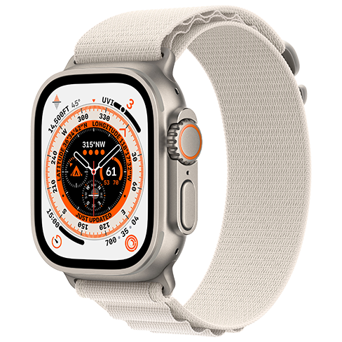 Apple Watch Ultra 49mm Titanium Case | Alpine Loop M Bēšs 1 img.