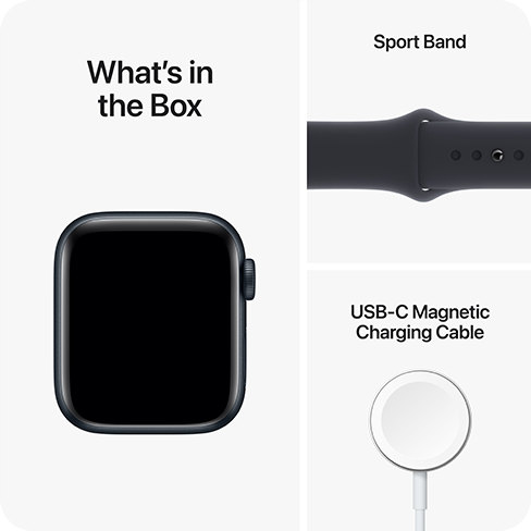 Apple Watch SE (2022) 40mm Aluminium Case | Sport Band | Izpakota ierīce Melns 7 img.