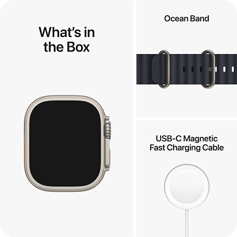 Apple Watch Ultra 49mm Titanium Case | Ocean Band Чёрный 7 img.