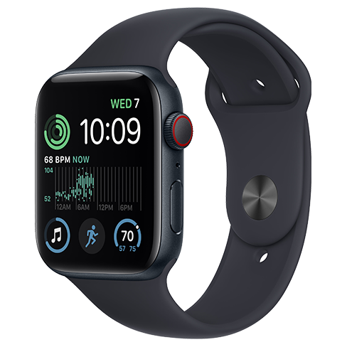 Apple Watch SE (2022) 44mm Aluminium Case | Sport Band Чёрный 1 img.