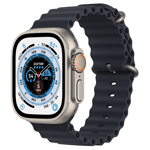 Apple Watch Ultra 49mm Titanium Case | Ocean Band Чёрный 1 img.