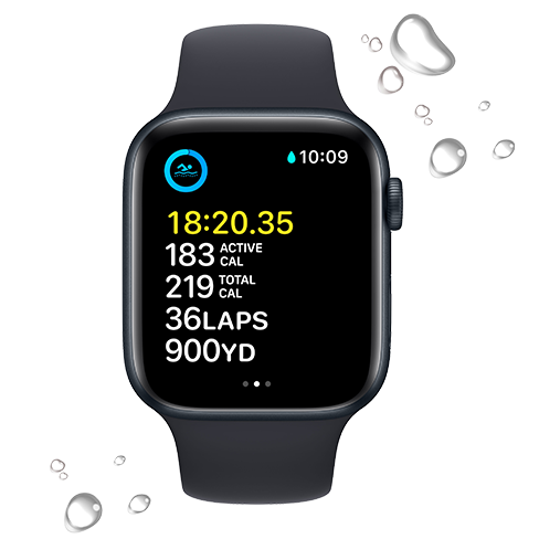 Apple Watch SE (2022) 44mm Aluminium Case | Sport Band Чёрный 3 img.