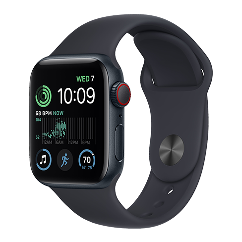 Apple Watch SE (2022) 40mm Aluminium Case | Sport Band Чёрный 1 img.