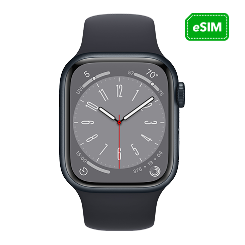 Apple Watch Series 8 41mm Aluminium Case | Sport Band Melns 1 img.