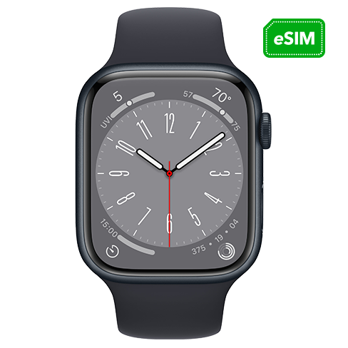Apple Watch Series 8 45mm Aluminium Case | Sport Band Melns 1 img.
