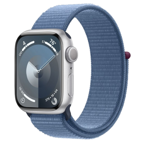 Apple Watch Series 9 41mm Aluminium Case | Sport Loop Sudrabs 1 img.
